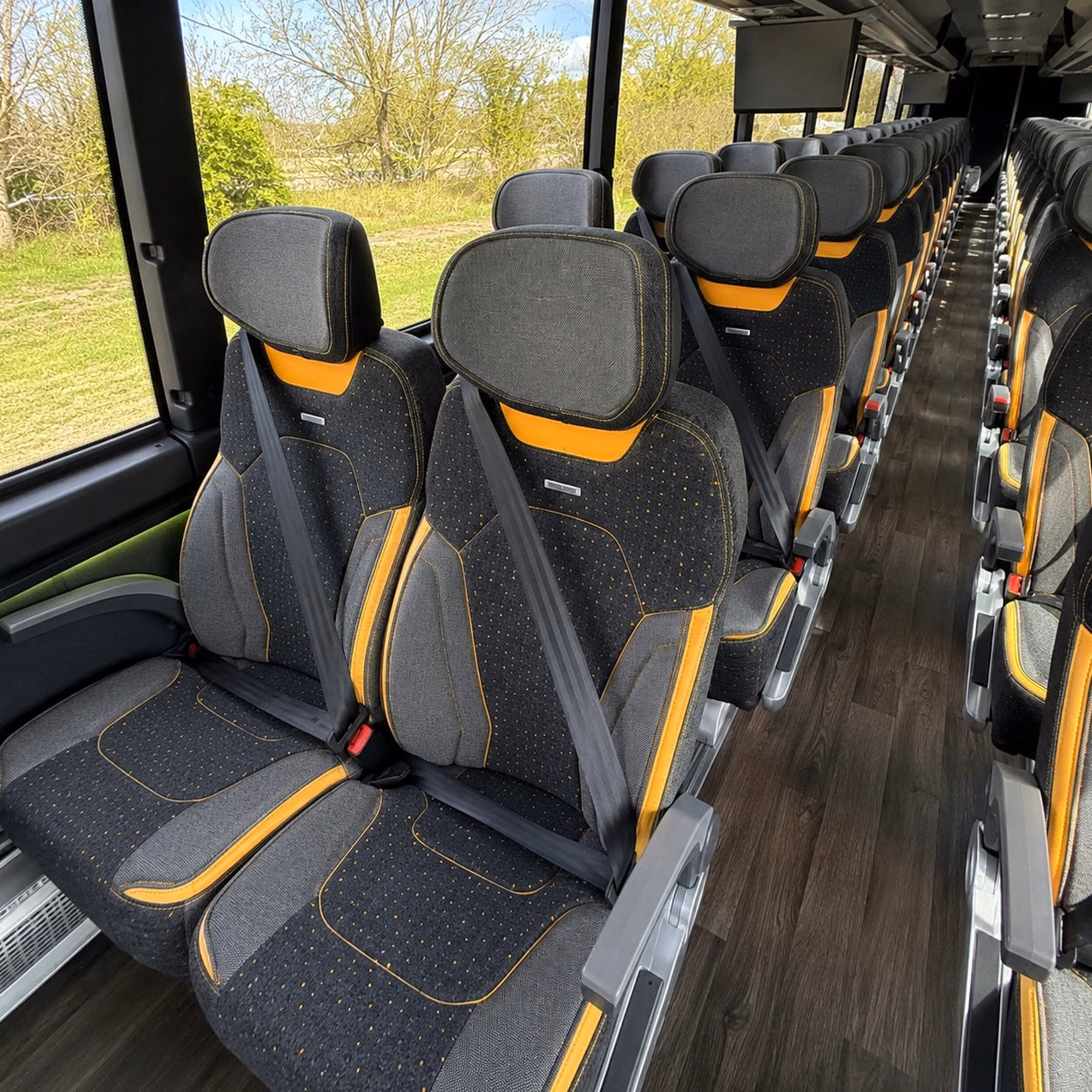 grand rapids charter bus rental interior